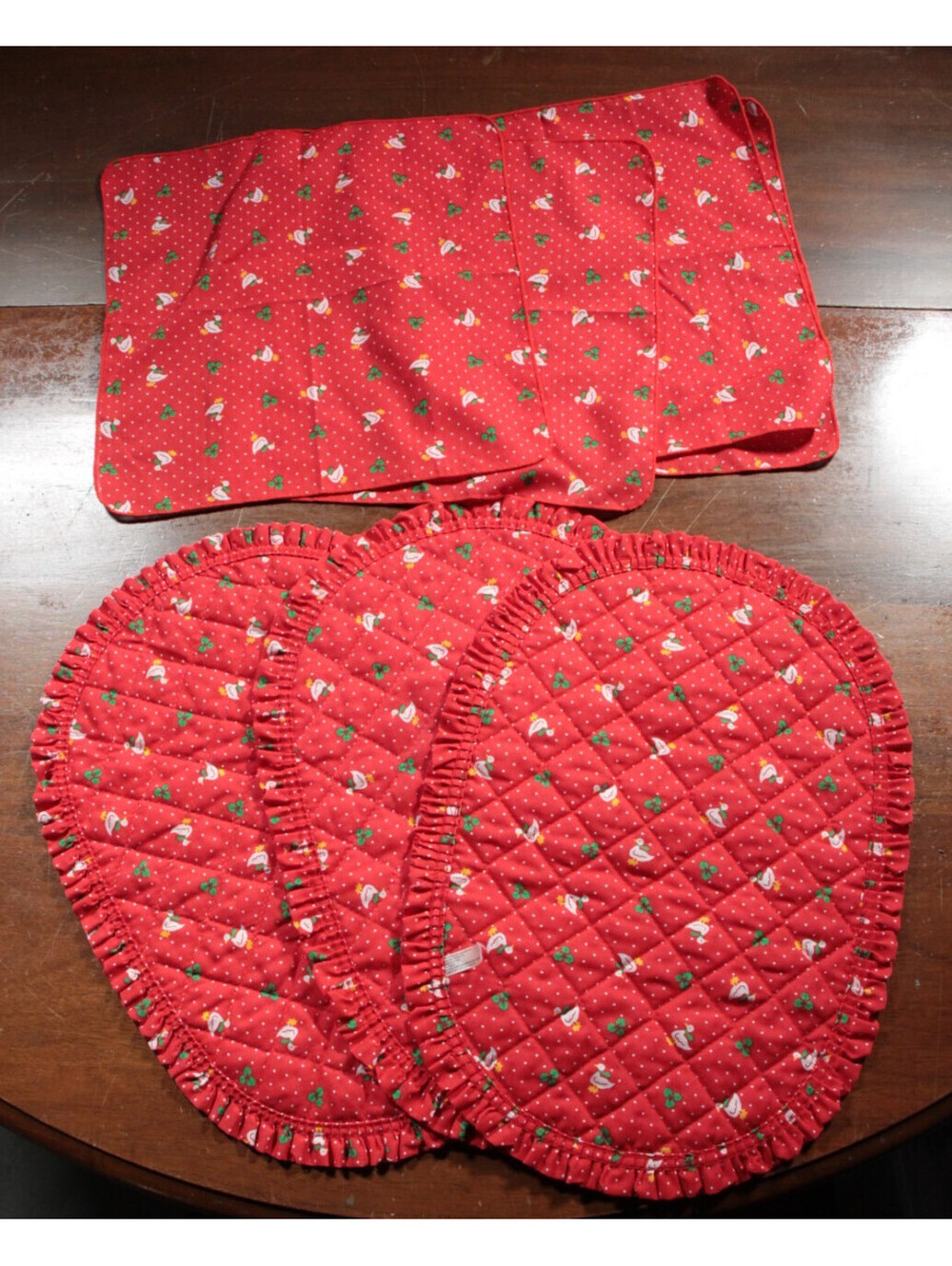 Vintage Christmas Duck Placemat Napkin Lot Decoration Holiday Decor Place mat